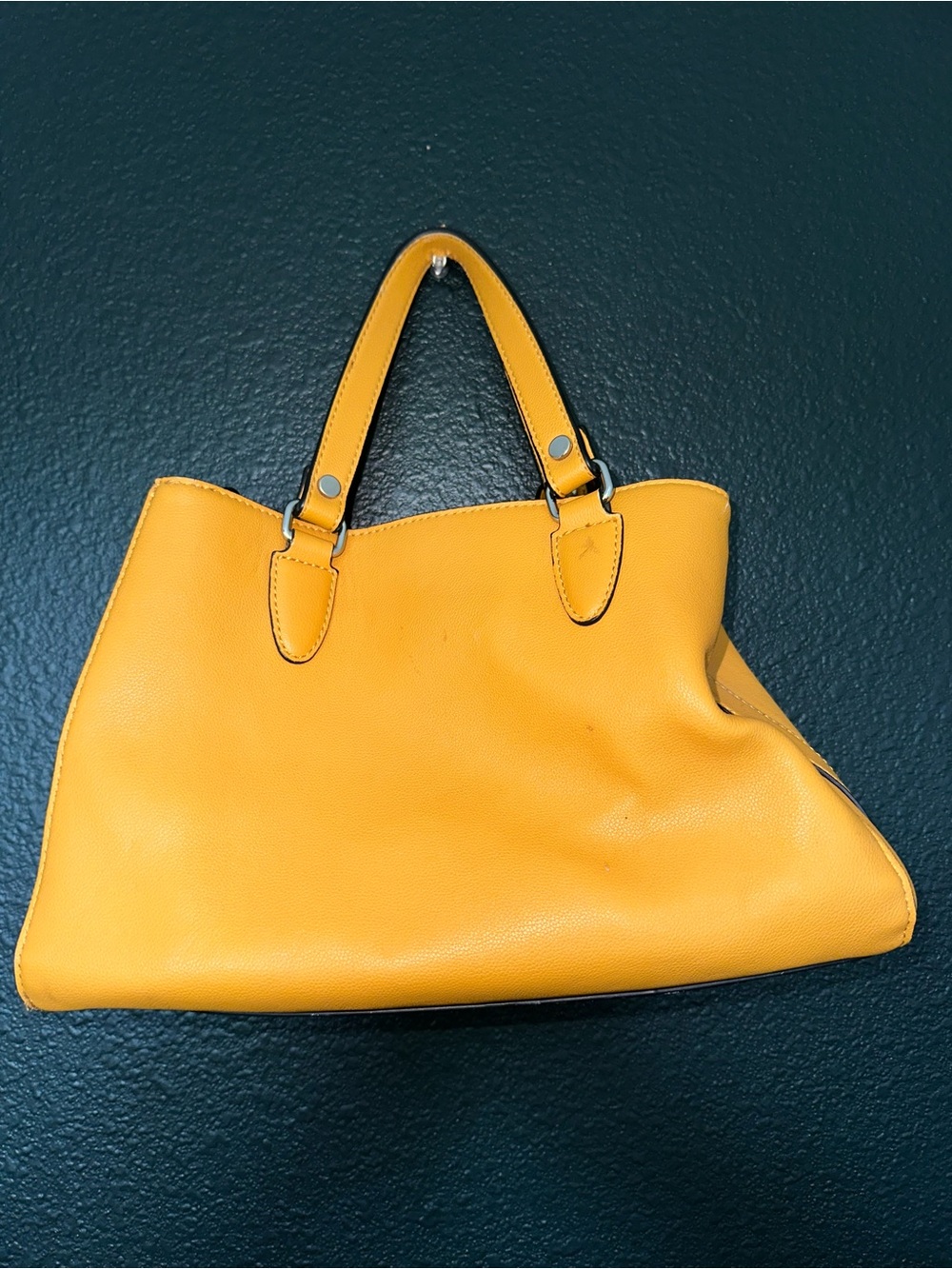 GUESS Yellow Mini Structured Handbag - Picture 2 of 5